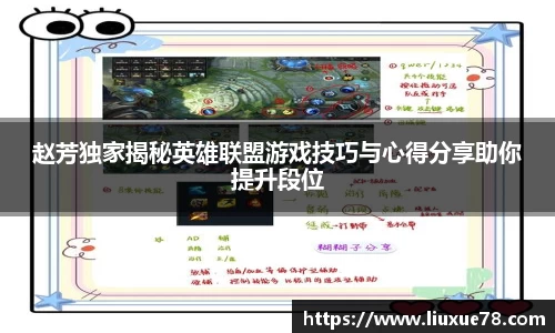 赵芳独家揭秘英雄联盟游戏技巧与心得分享助你提升段位