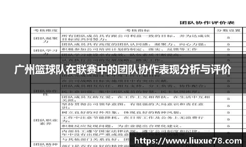 广州篮球队在联赛中的团队协作表现分析与评价